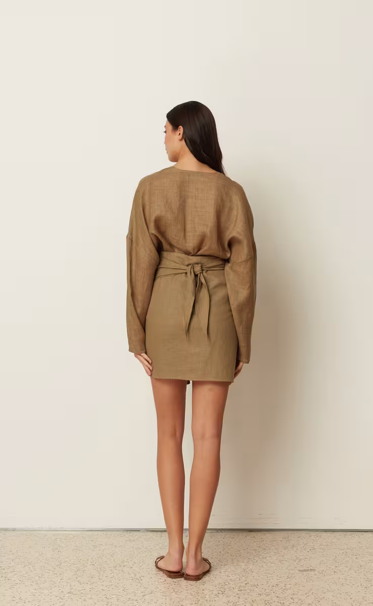 SHORT PAREO OLIVE O/S