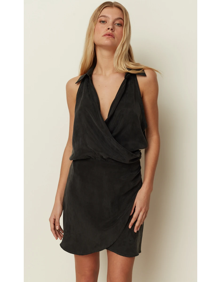 CROSSOVER SHORT DRESS BLACK