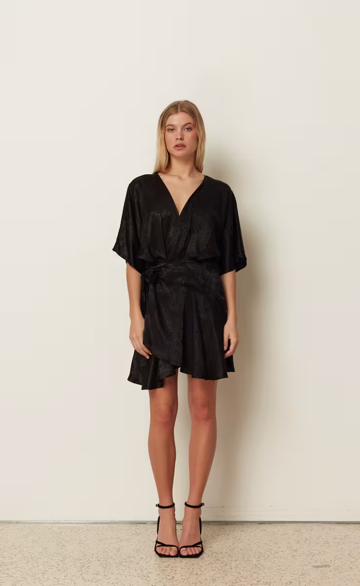 ΦΟΡΕΜΑ WRAPPED RUFFLE ΜΑΥΡΟ