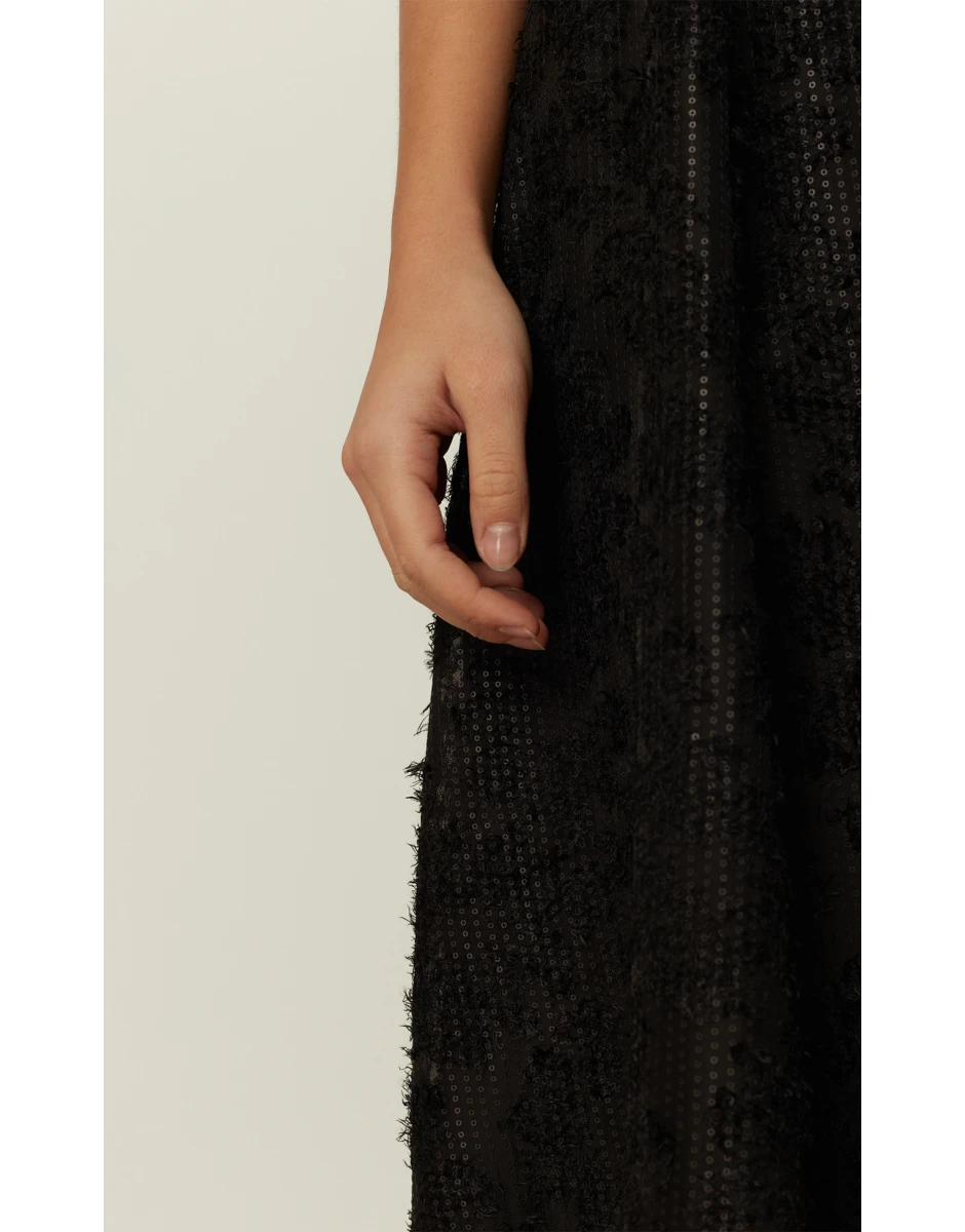 ΦΟΡΕΜΑ SEQUINED FLARED ΜΑΥΡΟ