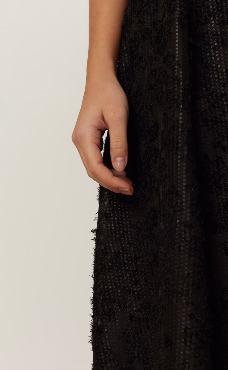 ΦΟΡΕΜΑ SEQUINED FLARED ΜΑΥΡΟ