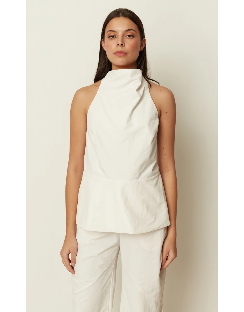 SHAPE HALTER TOP WHITE O/S