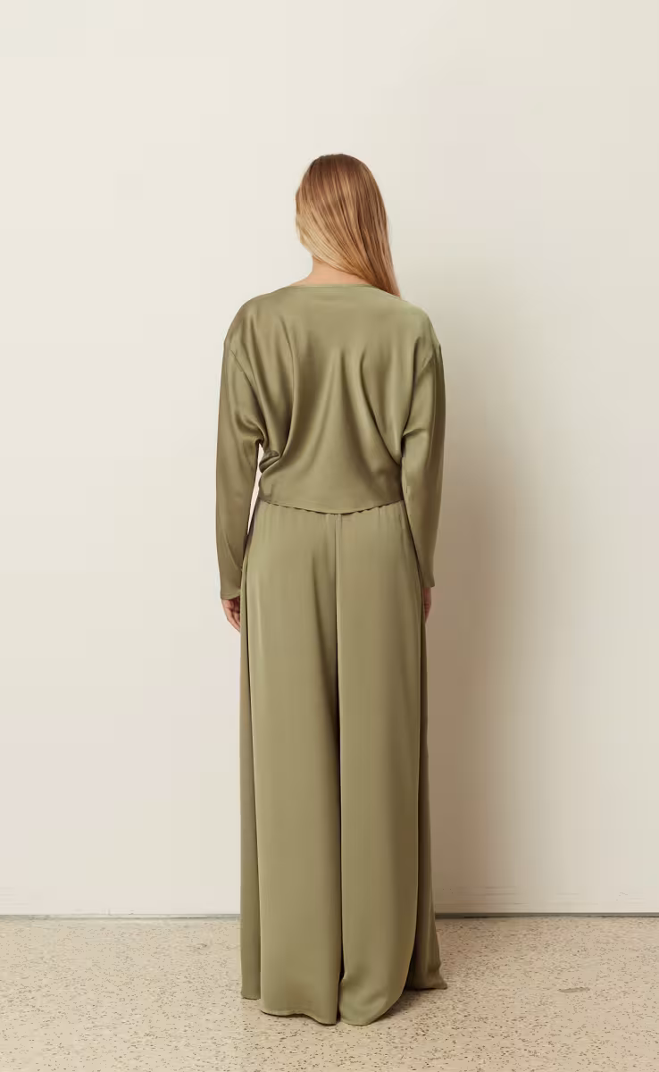 TWISTED BLOUSE KHAKI O/S