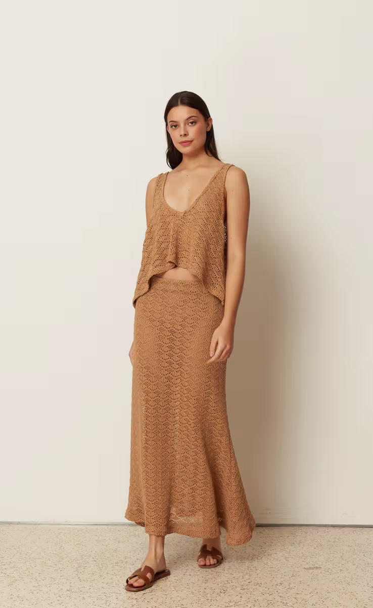 KNITTED TOP BEIGE O/S