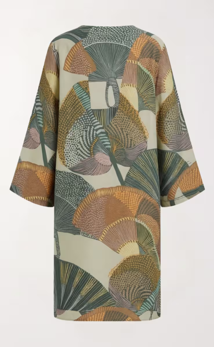 MARGOT SHORT KAFTAN GREEN FANS