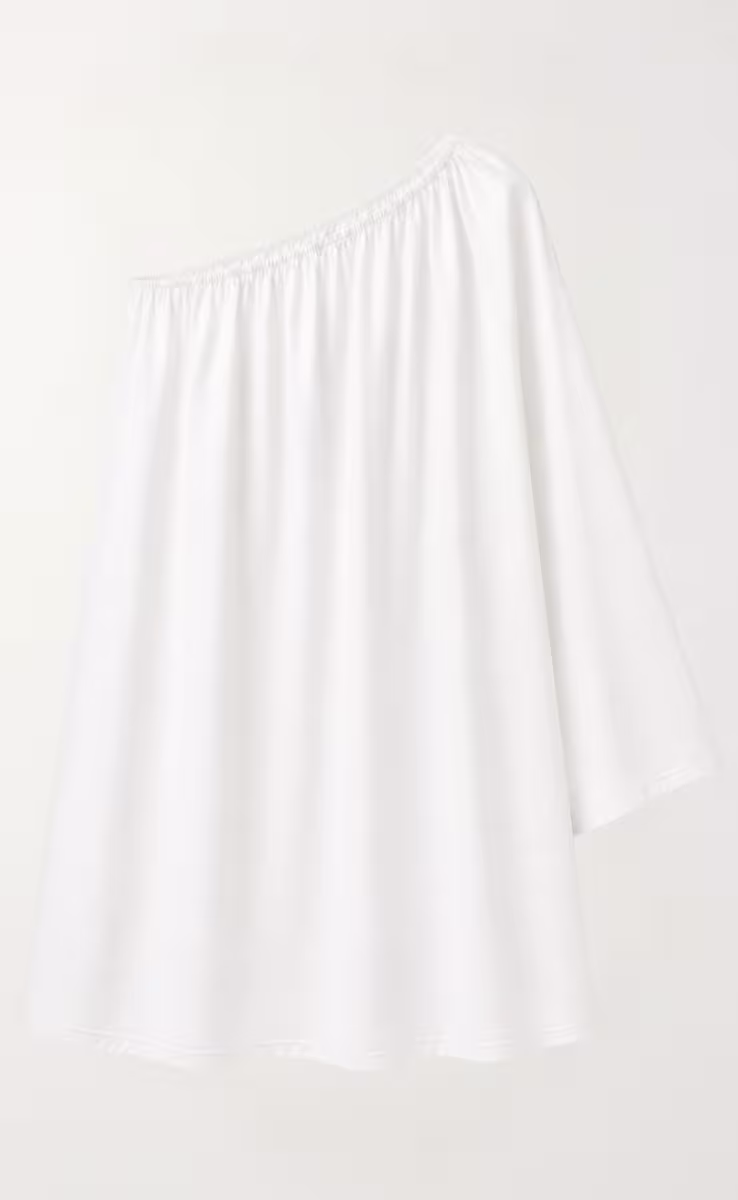 ONE SHOULDER SHORT DRESS WHITE