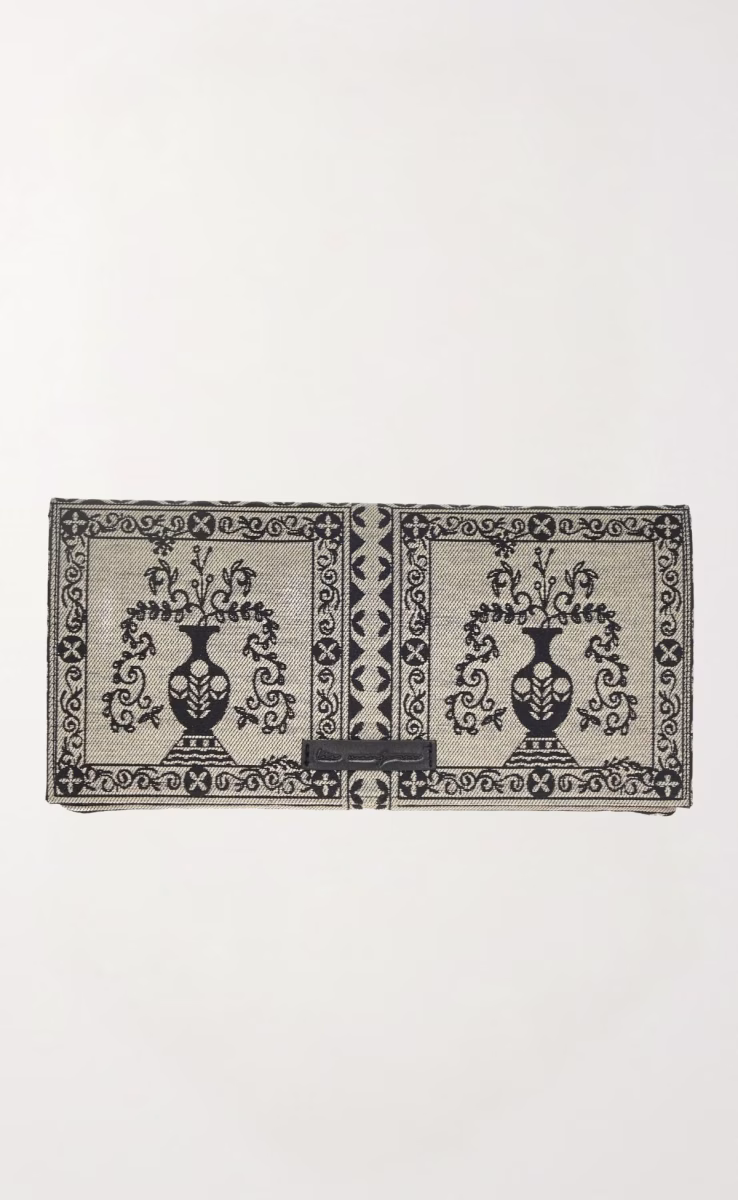 OLYMPOI CLUTCH SCRATCH BEIGE BLACK