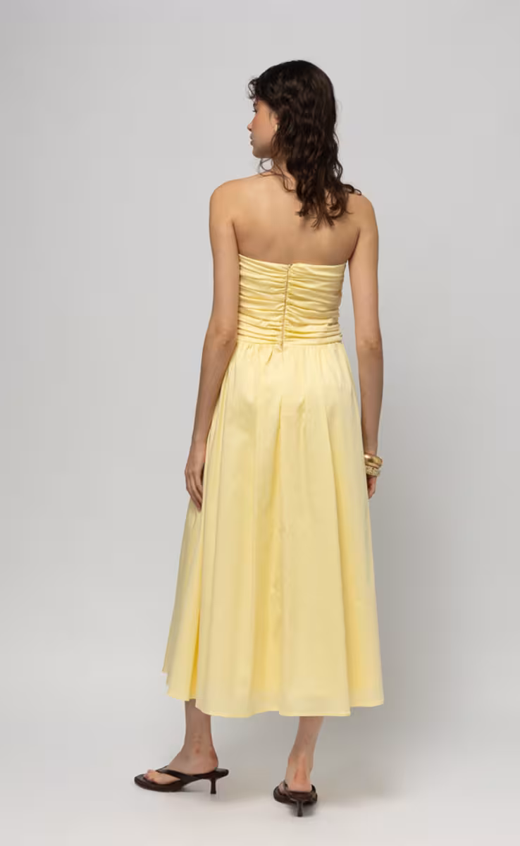 MIREYA STRAPLESS CAKE DRESS BANANA