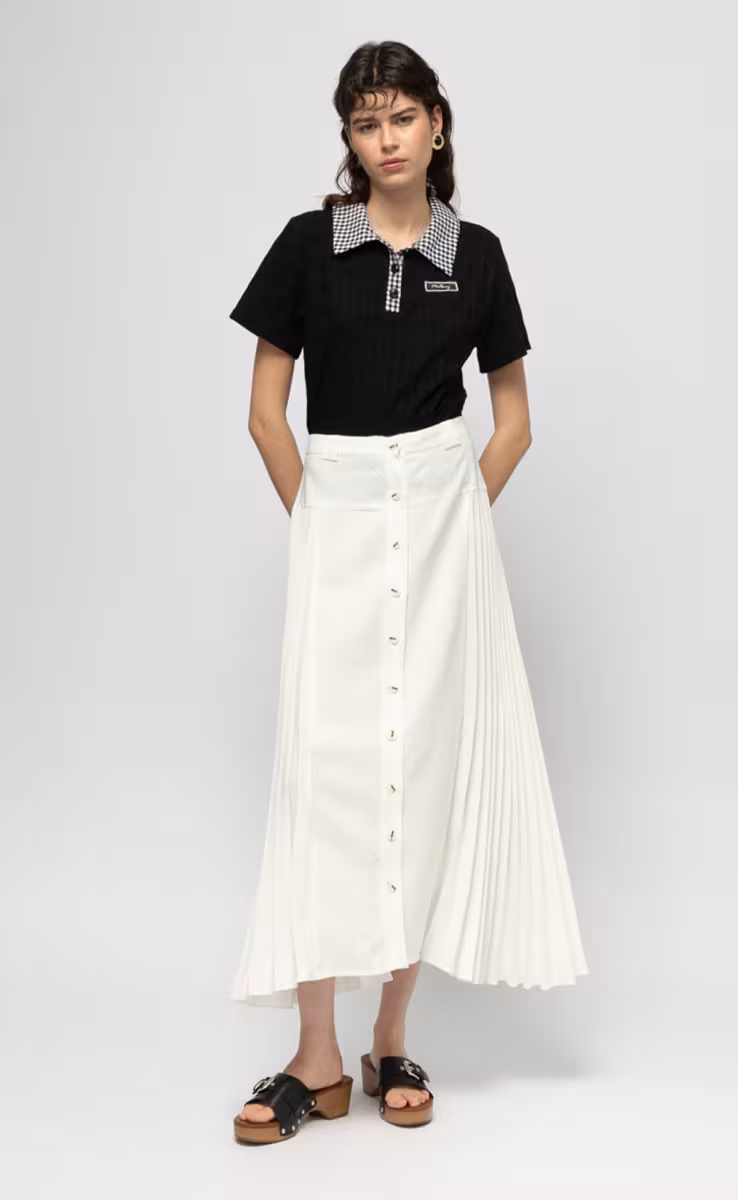 MIMOSA STRIPES SKIRT WHITE
