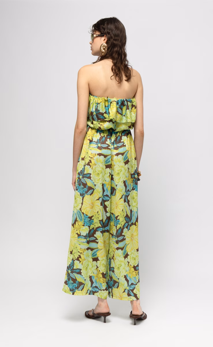 MANGO STRAPLESS JUMPSUIT FLORAL