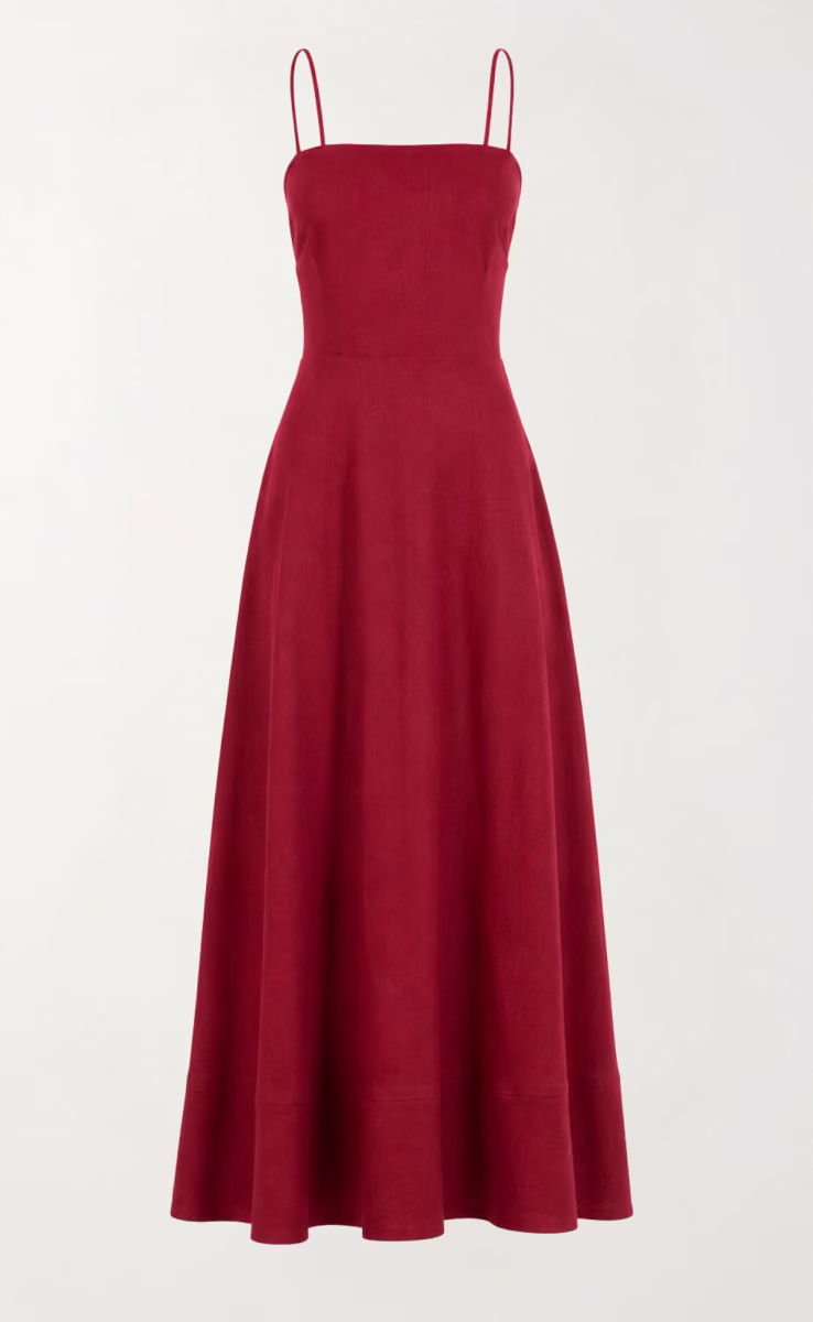 RUM KISS MAXI DRESS WITH AN OPEN BACK CHERRY