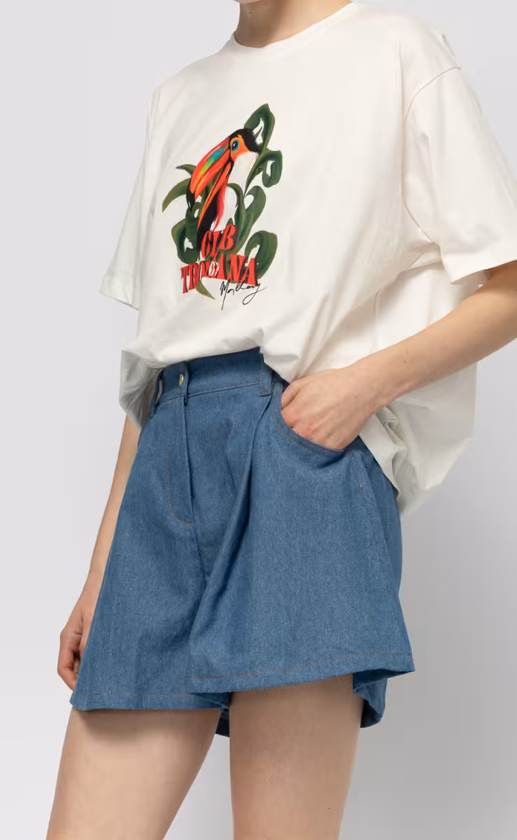 TUCAN T-SHIRT WITH TUCAN PRINT WHITE