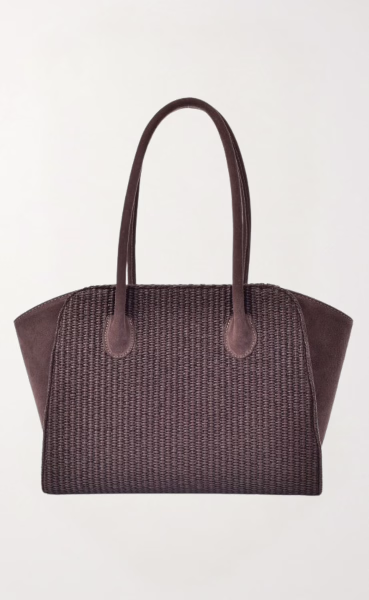EDEN RAFFIA BAG SUEDE DARK GREY