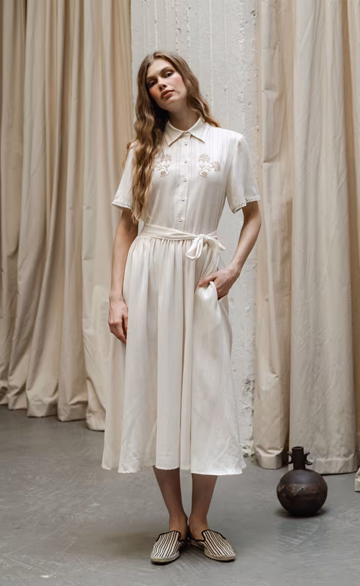 SKYROS DRESS IVORY