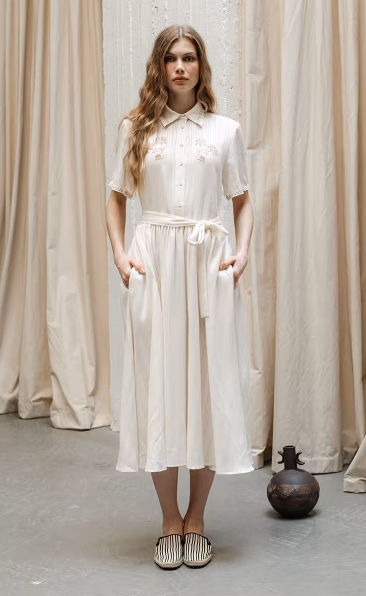 SKYROS DRESS IVORY