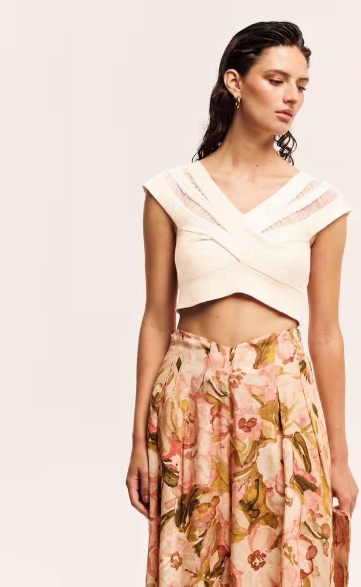 KNIT BRA ECRU