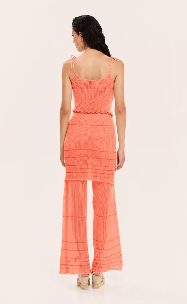 KNIT MINI FITTED DRESS SUNSET ORANGE