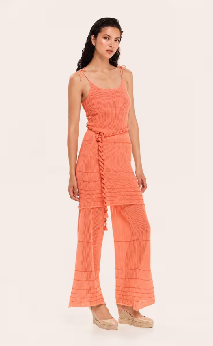KNIT MINI FITTED DRESS SUNSET ORANGE