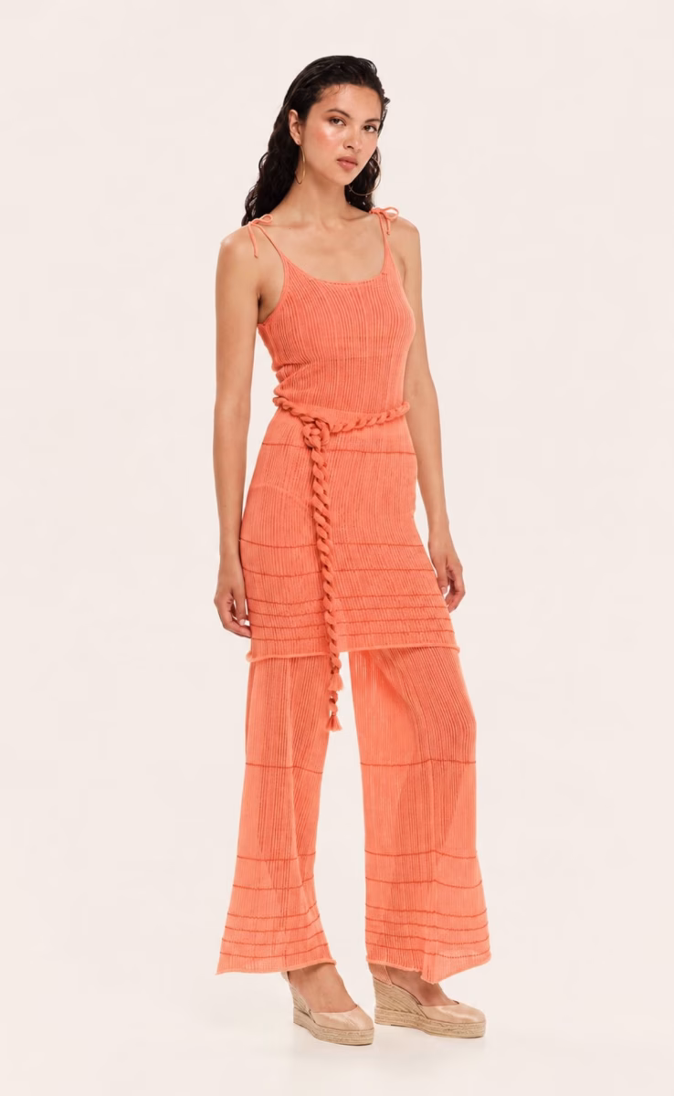 KNIT MINI FITTED DRESS SUNSET ORANGE
