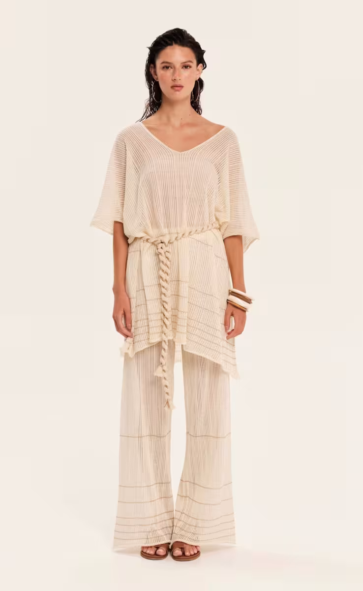 KNIT LONG PANTS ECRU
