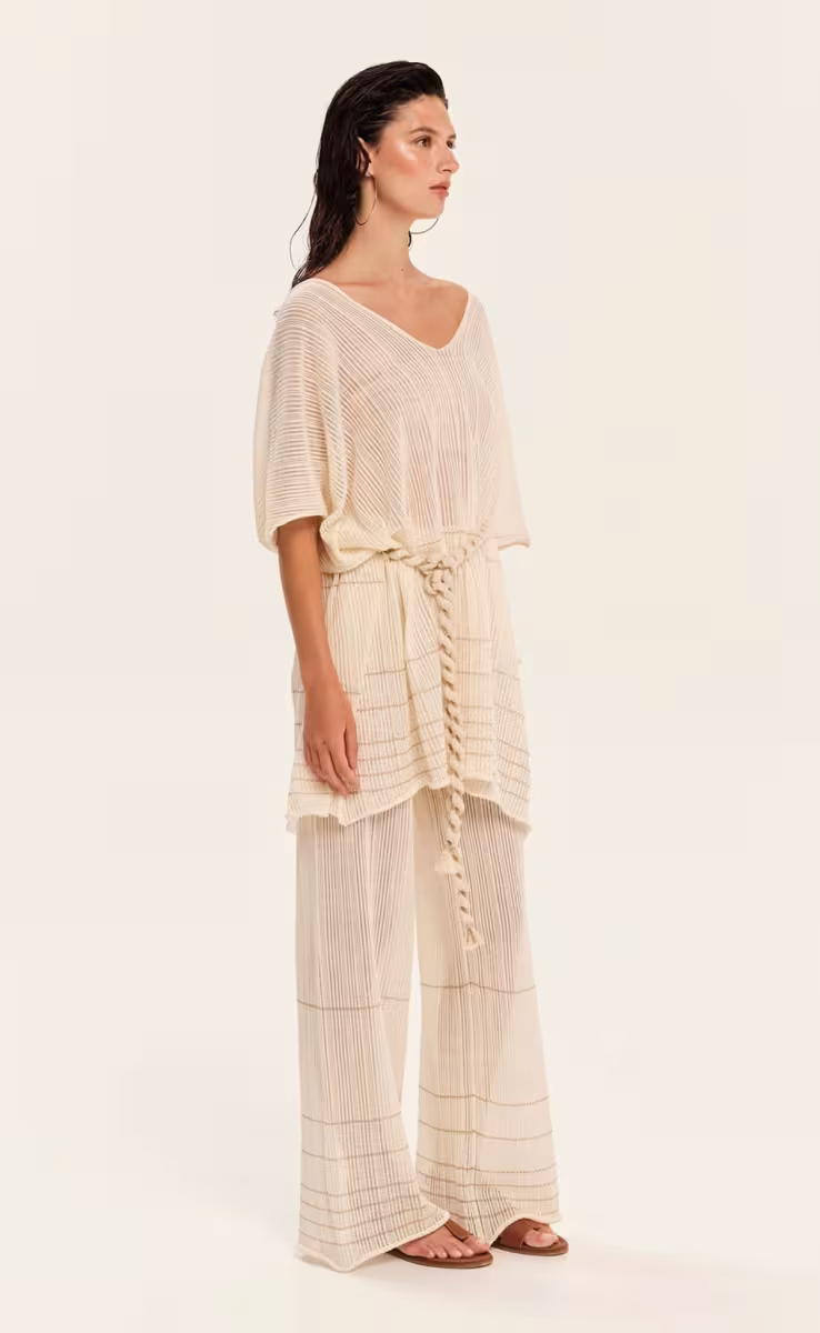 KNIT LONG PANTS ECRU