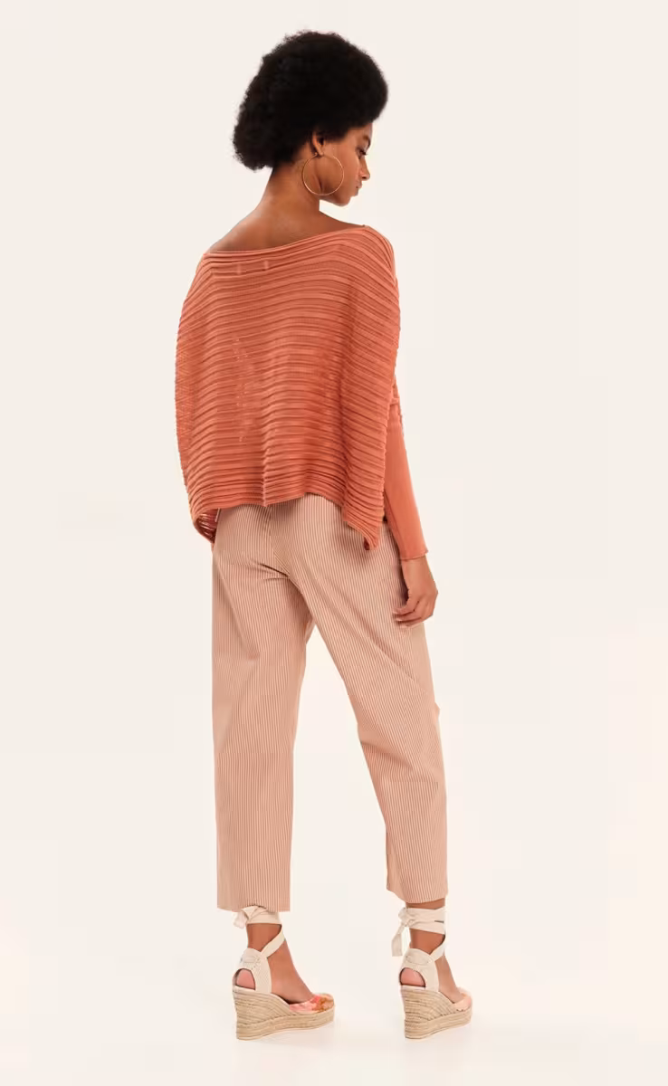 KNIT LONGSLEEVE CROP BLOUSE SUNSET ORANGE