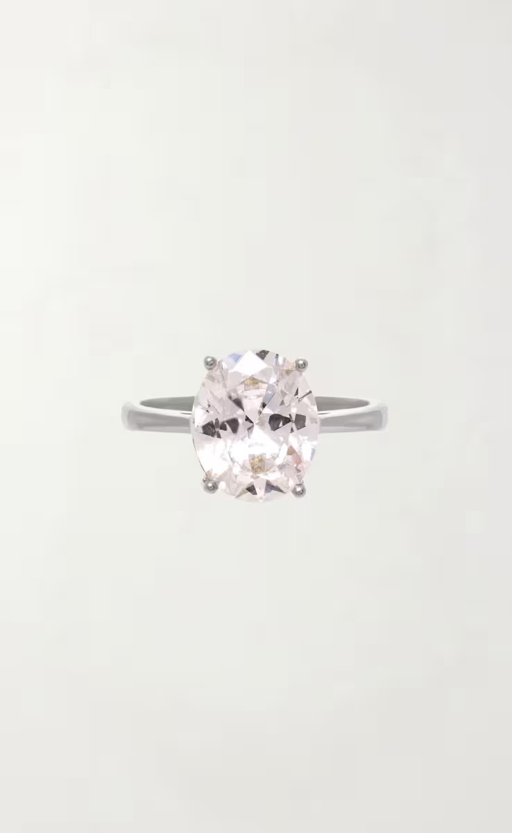 OVAL SOLITAIRE RING SILVER 925