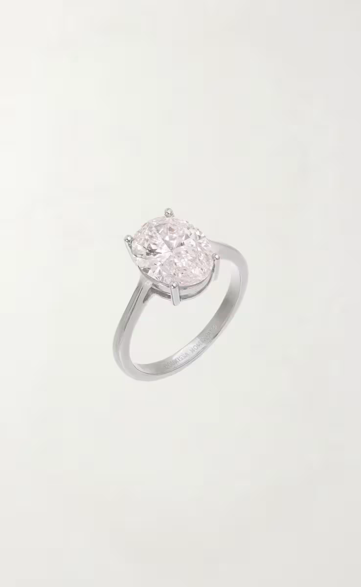 OVAL SOLITAIRE RING SILVER 925