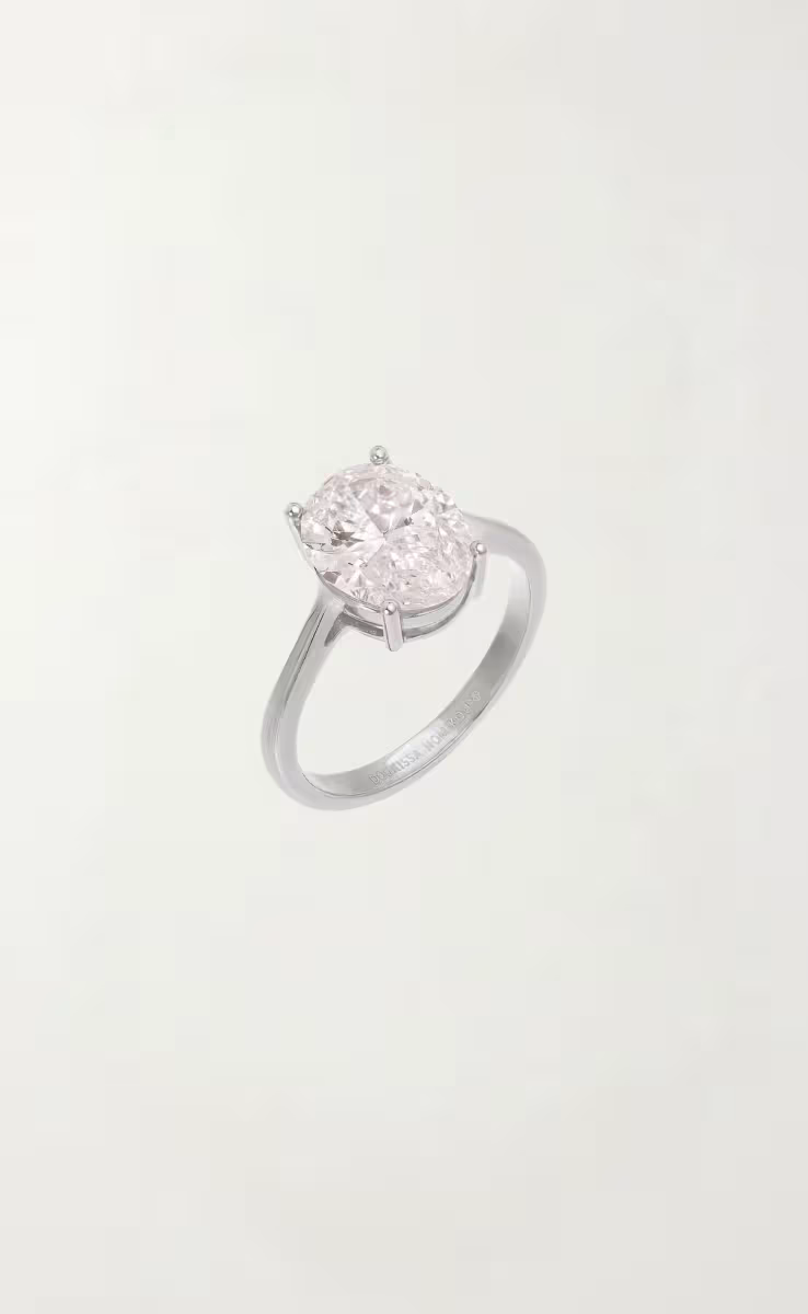 OVAL SOLITAIRE RING SILVER 925