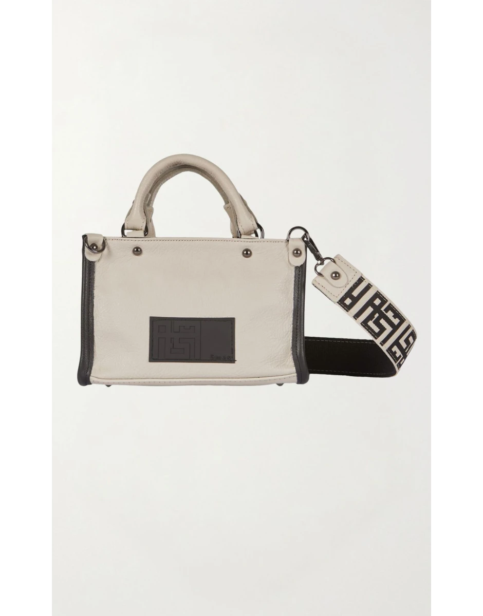 LITHOS TOTES MINI MULTICOLOR LOGO LEATHER BEIGE