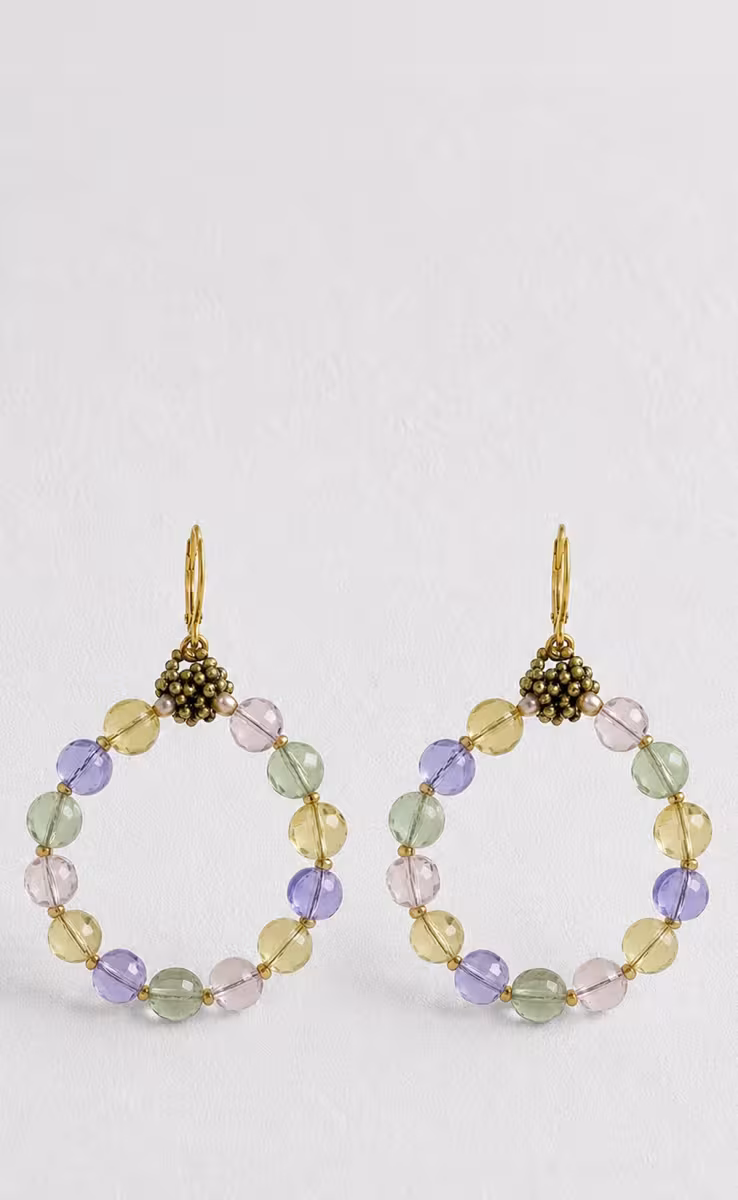 EARRINGS MULTI QUARTZ ZIRCONIA