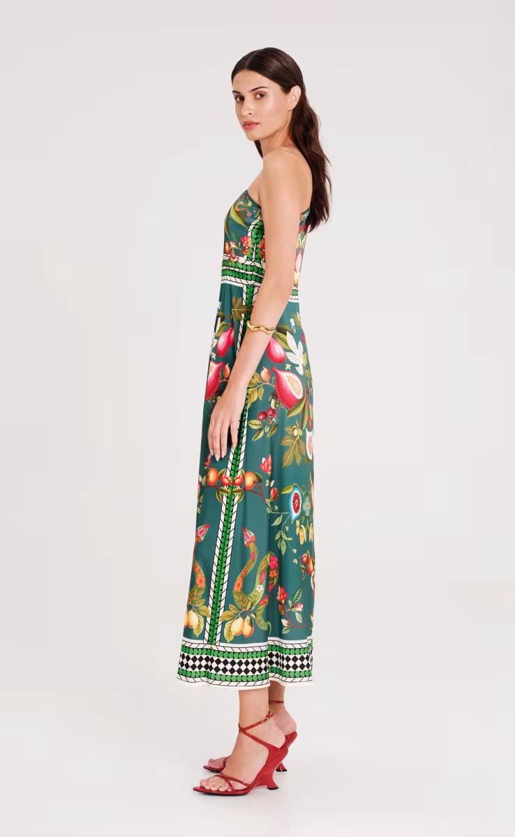NECTAR ONE SHOULDER LONG DRESS-SILKY