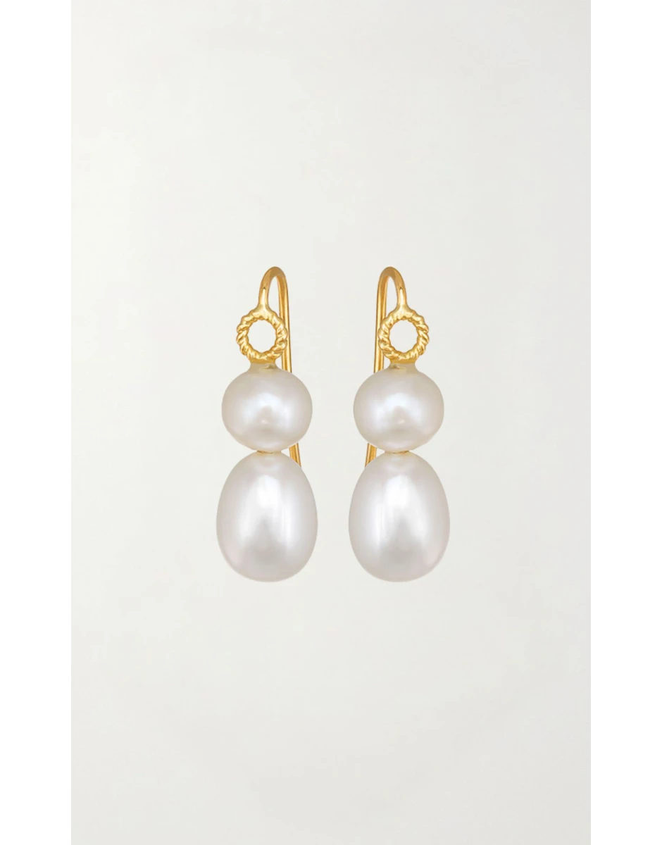 SMALL DENTELLE EARRINGS WITH PEARLS