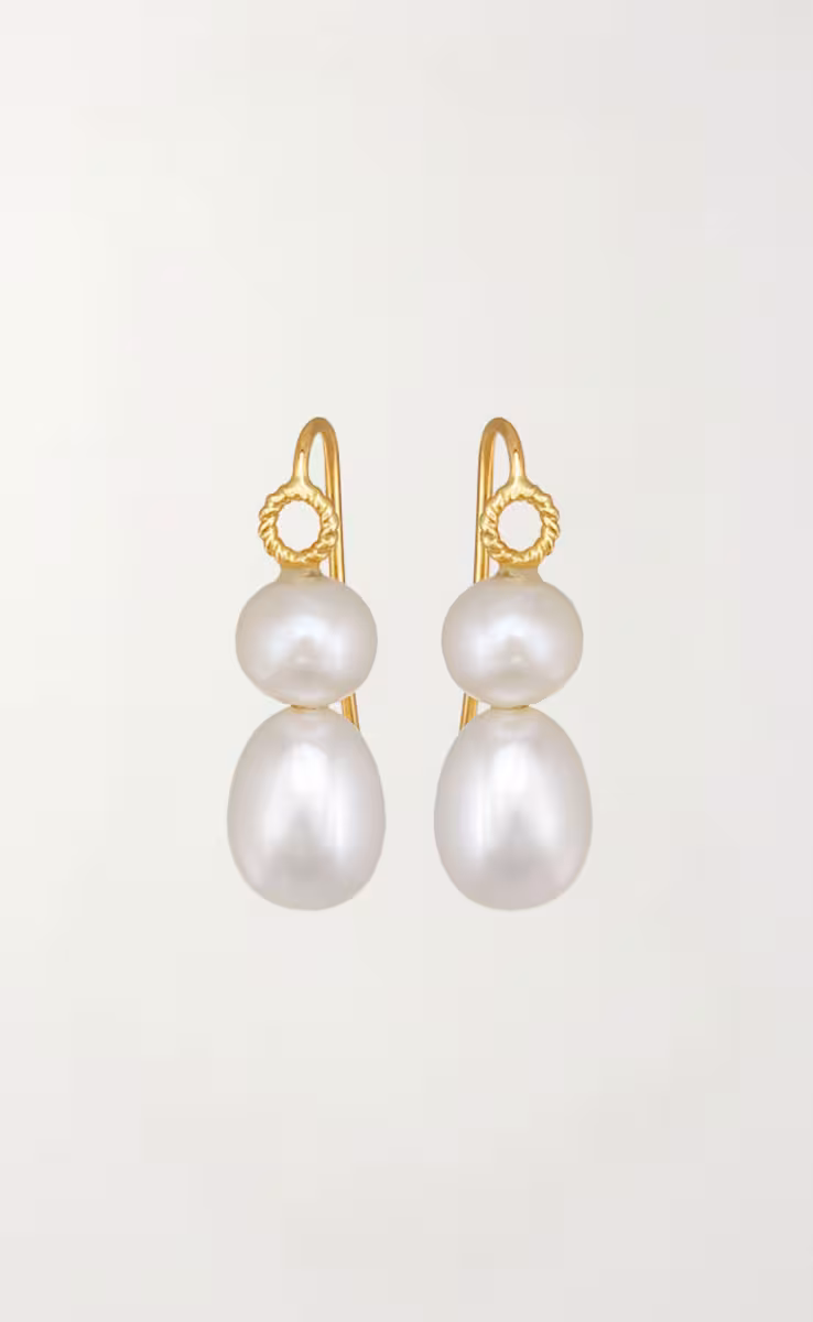 SMALL DENTELLE EARRINGS WITH PEARLS