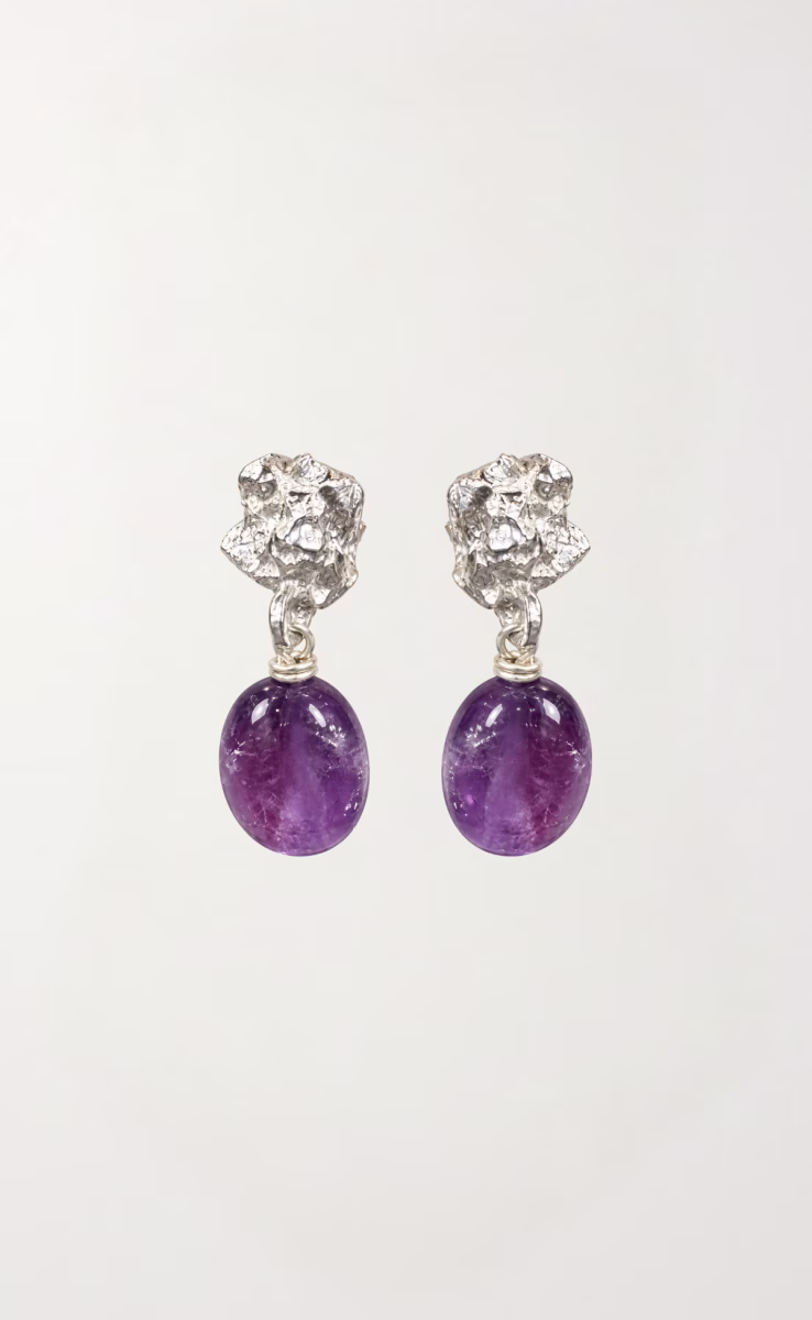 FORGOTTEN MEMORY STONE EARRINGS AMETHYST