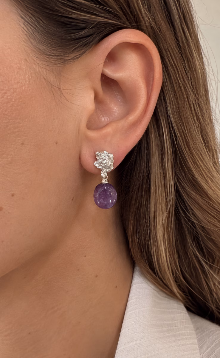 FORGOTTEN MEMORY STONE EARRINGS AMETHYST