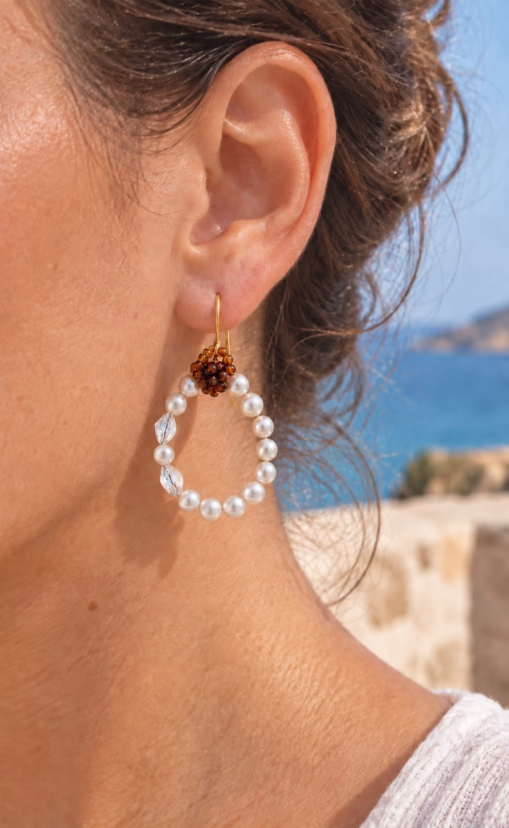EARRINGS FP CARNELIAN SWAROVSKI
