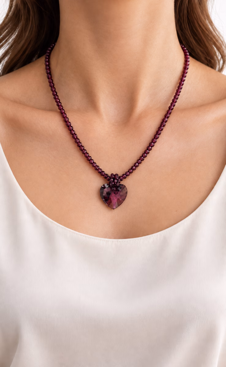 ΚΟΛΙΕ ΜΕ GARNET & SWAROVSKI