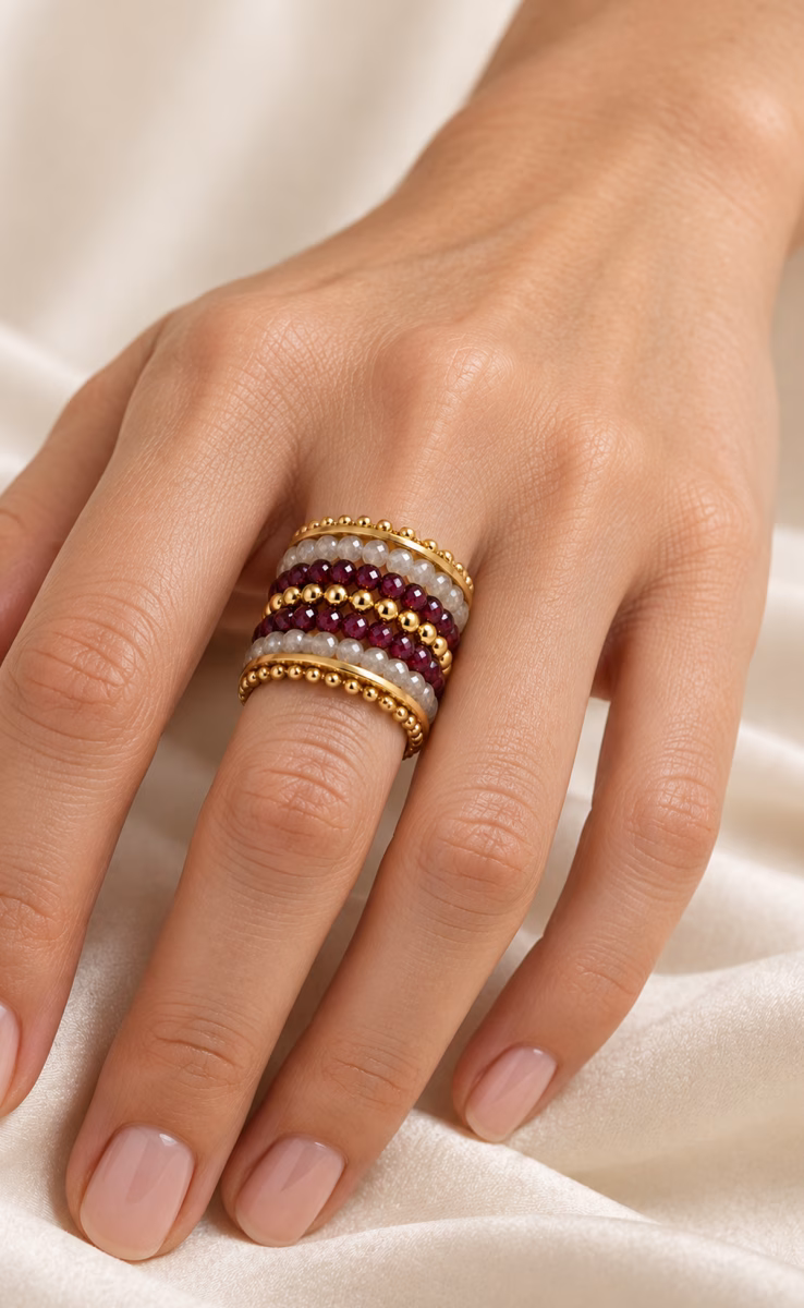 ΔΑΧΤΥΛΙΔΙ ΜΕ GARNET & ΖΙΡΓΚΟΝ