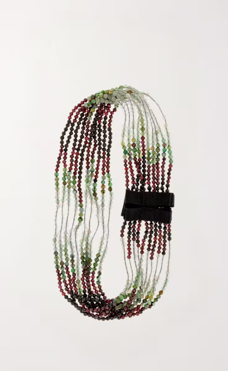 BRACELET GARNET AVENTURINE ZOISITE GREEN AMETHYST