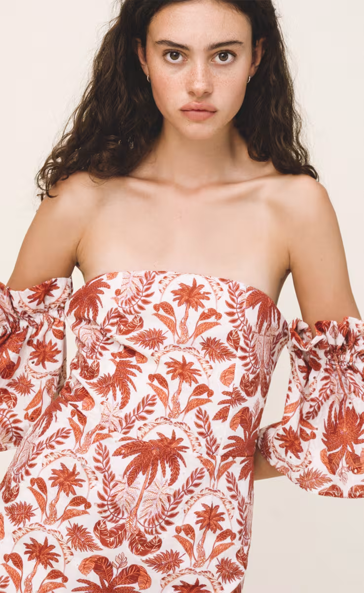 SIENNA DRESS MULTI BROWN
