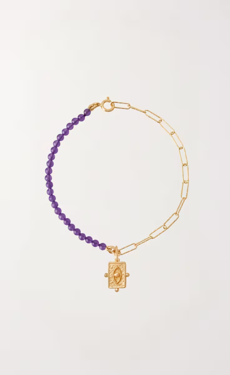 MINI EYE TAG STONES BRACELET AMETHYST