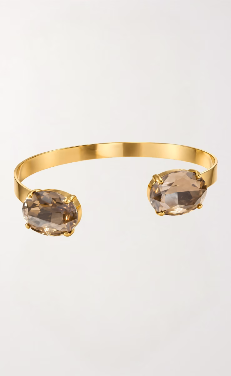 DOUBLE GOLD CRYSTALS CUFF