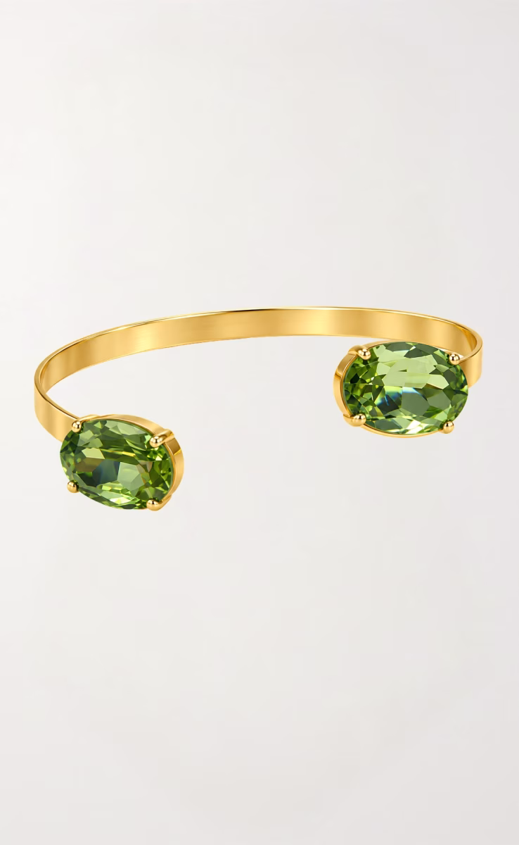 DOUBLE GREEN CRYSTALS CUFF