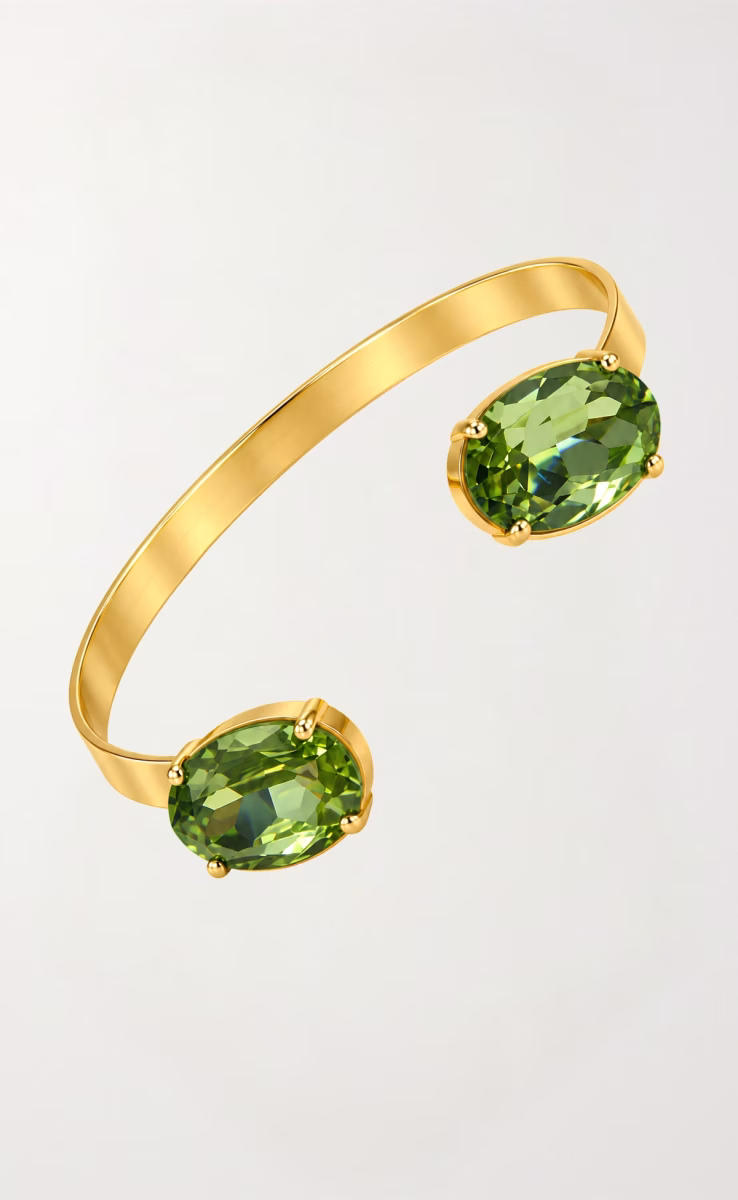 DOUBLE GREEN CRYSTALS CUFF