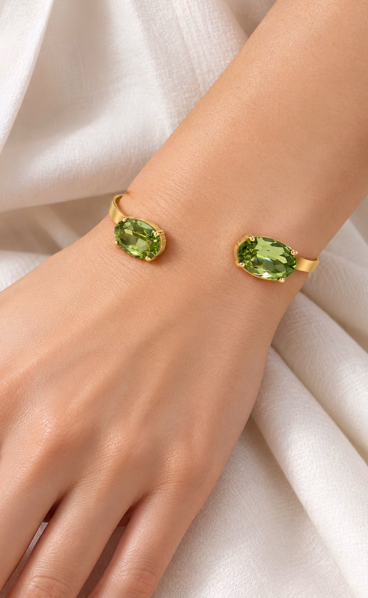 DOUBLE GREEN CRYSTALS CUFF