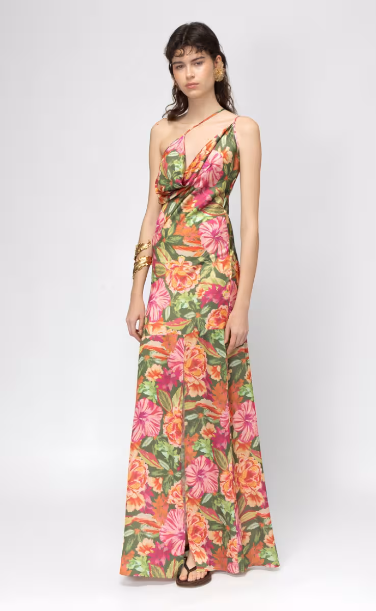 SUN RITUAL DRAPED DRESS FLORAL