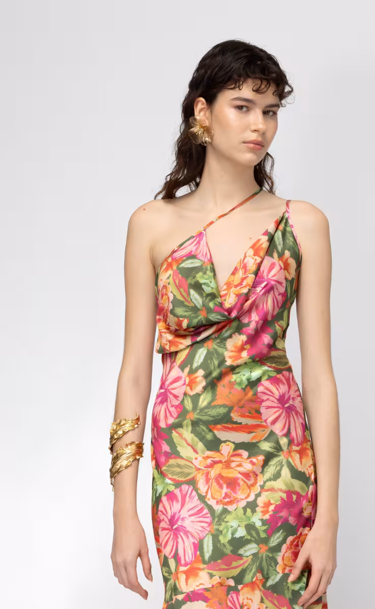 SUN RITUAL DRAPED DRESS FLORAL