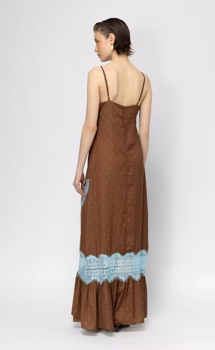 ΦΟΡΕΜΑ SILK FEVER POLKA DOT ΚΑΦΕ