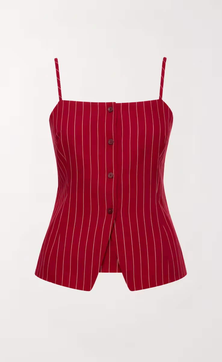 VEST ΤΟΠ RASPBERRY ΚΑΦΕ